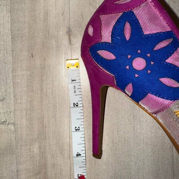 JESSICA SIMPSON Pink and purple floral high heels - Picture 4 of 5